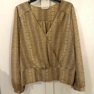 Leopard Print V-Neck Blouse